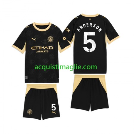Divisa di Calcio Manchester City Elliot Anderson 5 Bambino Trasferta 2026/2027 Divisa di Calcio Manchester City Elliot Anderson 5 Bambino Trasferta 2026/2027